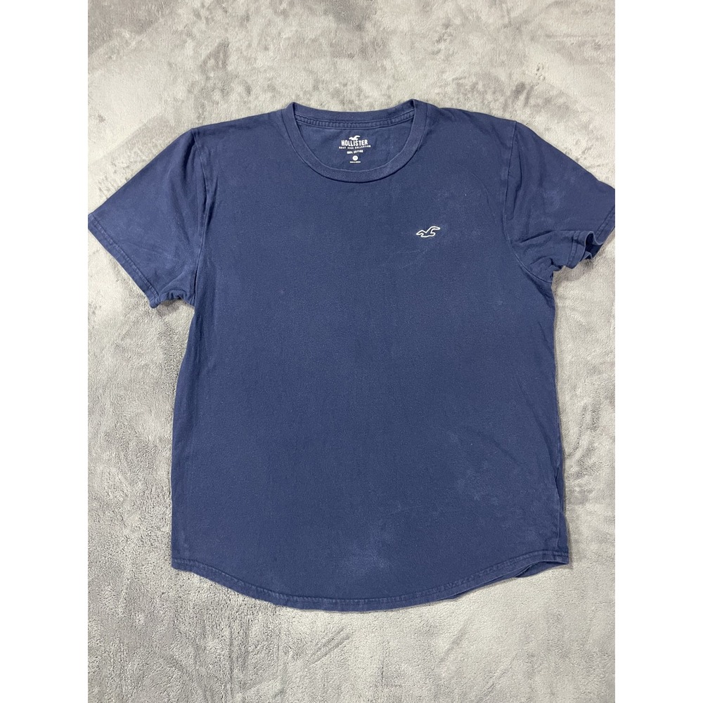 Hollister Must Have Collection T-Shirt Medium Navy Blue Embroidered Logo Cotton